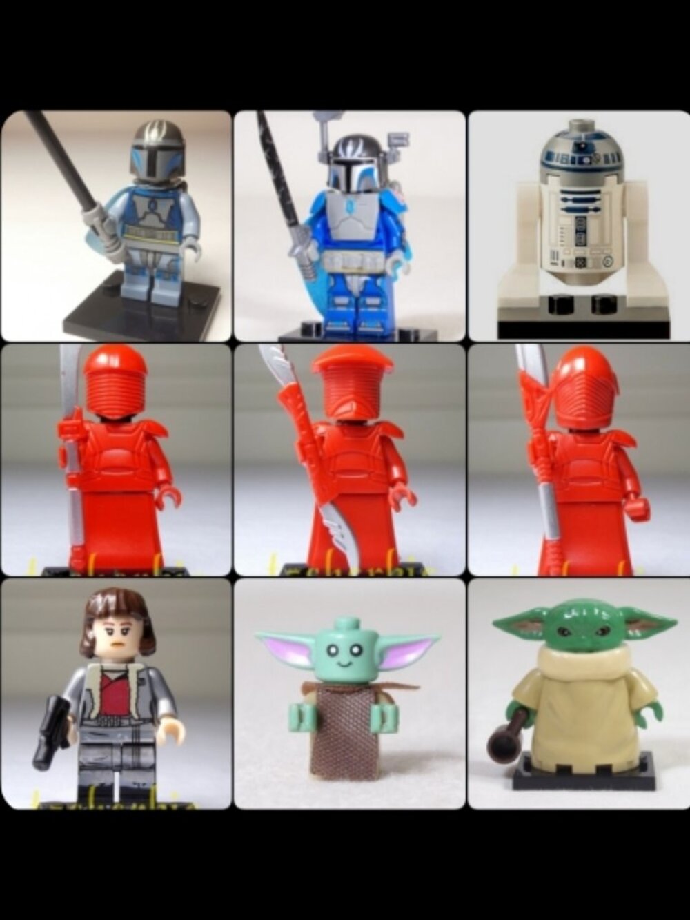 45-Piece STAR WARS Minifigure +Stands Luke Leia Han Lando Darth Vader Mando +Mor - Picture 6 of 7